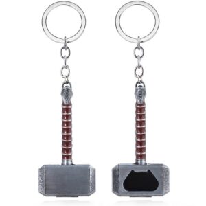 RJ New 20 Pcs/Lot Avengers 3 Thor Axe Hammer Keychains Bronze Silver Mjolnir Infinity War Men Women Keyring Cosplay Jewelry