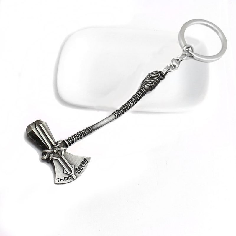 RJ New 20 Pcs/Lot Avengers 3 Thor Axe Hammer Keychains Bronze Silver Mjolnir Infinity War Men Women Keyring Cosplay Jewelry