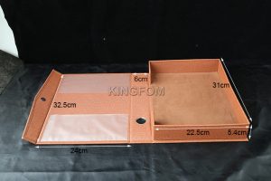 Teczka Na Dokumenty - Organizer - A4 - Magnetyczna - Skóra (Brązowy)