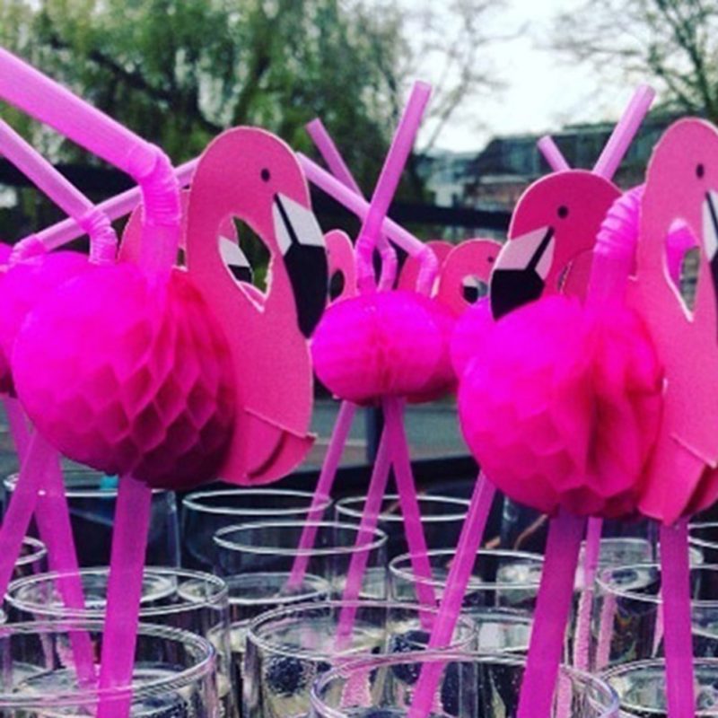 Dekoracje Weselne - Słomki - Flamingi - 50 Szt