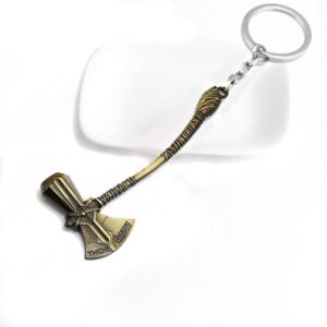 RJ New 20 Pcs/Lot Avengers 3 Thor Axe Hammer Keychains Bronze Silver Mjolnir Infinity War Men Women Keyring Cosplay Jewelry