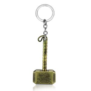 RJ New 20 Pcs/Lot Avengers 3 Thor Axe Hammer Keychains Bronze Silver Mjolnir Infinity War Men Women Keyring Cosplay Jewelry