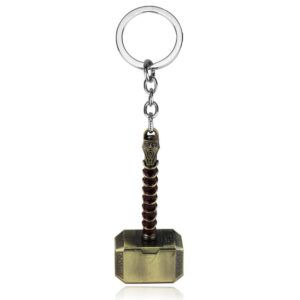 RJ New 20 Pcs/Lot Avengers 3 Thor Axe Hammer Keychains Bronze Silver Mjolnir Infinity War Men Women Keyring Cosplay Jewelry