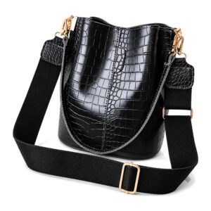 Torba Damska - LUXUSOWA W Stylu Shopper - Crocodile - Czarna