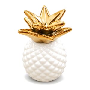 Ceramiczna Skarbonka - ANANAS - Idealna Do Ozdoby . Domu - Biały