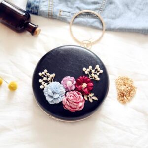 Torebka Damska - Wizytowa - Fashion Flower - Z Diamentami