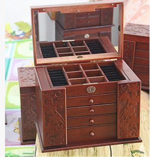 Organizer Drewniany W Stylu RETRO - Na Biżuterię - NOWOŚĆ