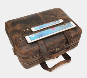 Torba Męska - Laptop - Business Styl Vintage - Podróżna (Brązowy)