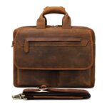 Torba Męska W Stylu Vintage -  Na Laptopa - Duża Pojemność - Skóra (Brązowy)