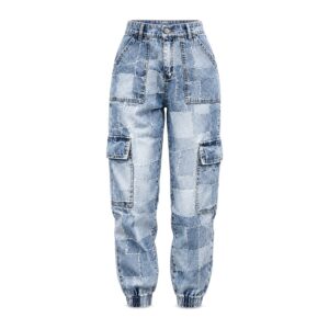 Damski Garnitur Jeansowy Styl Retro - Picture color pants, XXL
