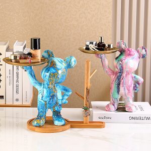 Figurka Kolorowy Niedźwiedź Z Tacą