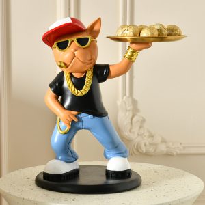 Kreatywna Figurka Buldoga W Okularach  Z Schowkiem