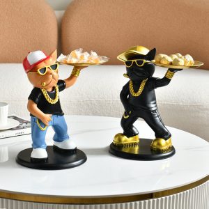 Kreatywna Figurka Buldoga W Okularach  Z Schowkiem
