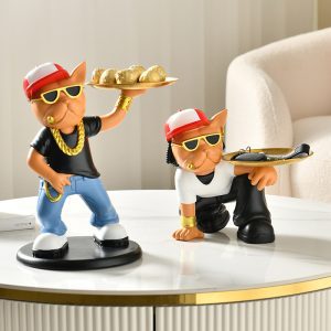Kreatywna Figurka Buldoga W Okularach  Z Schowkiem
