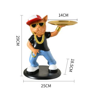 Kreatywna Figurka Buldoga W Okularach  Z Schowkiem