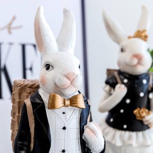 Figurka Rustykalny Królik - Piękna Ozdoba i Schładzacz do wina