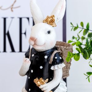 Figurka Rustykalny Królik - Piękna Ozdoba i Schładzacz do wina