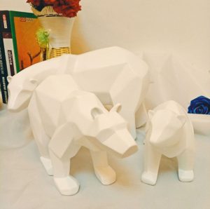 Niedźwiedź - Rzeźba Geometryczna  z Żywicy