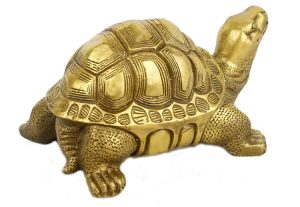Figurka żółwia feng shui, złota - symbol bogactwa i szczęścia