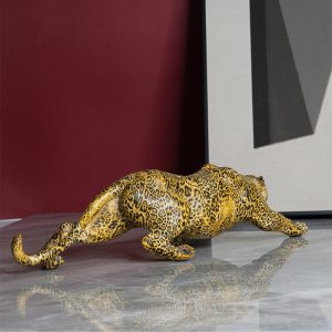 Złota Pantera Figurka Z Żywicy