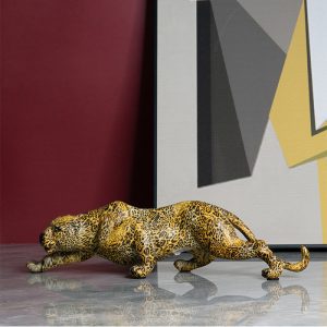Złota Pantera Figurka Z Żywicy