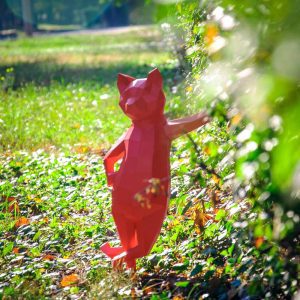 Ręcznie Wykonany 3D Stojący Kot Z Papieru - Piękna Rzeźba I Dekoracja