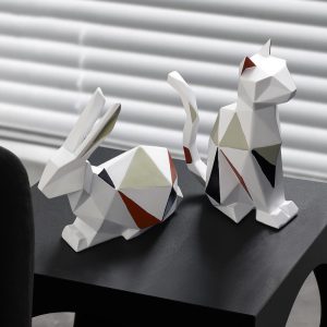 Luksusowa Abstrakcyjna Geometryczna Statua Zwierzęca