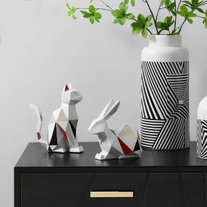 Luksusowa Abstrakcyjna Geometryczna Statua Zwierzęca
