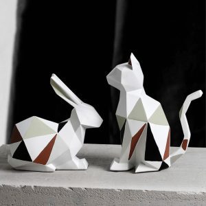 Luksusowa Abstrakcyjna Geometryczna Statua Zwierzęca