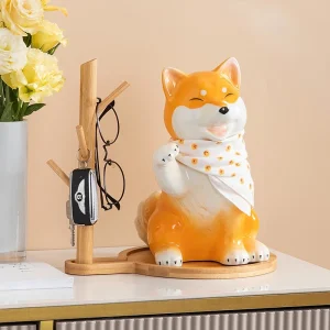 Ceramiczna Figurka Lis - Dekoracyjny Wieszak Na Klucze