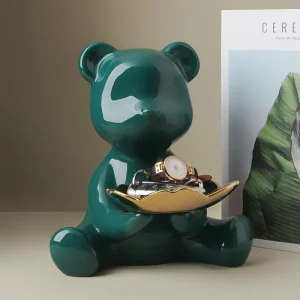 Luksusowa Galwaniczna Figurka - Niedźwiedź Ceramiczny