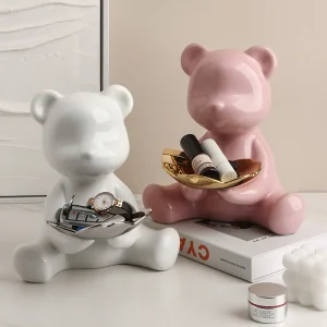 Luksusowa Galwaniczna Figurka - Niedźwiedź Ceramiczny