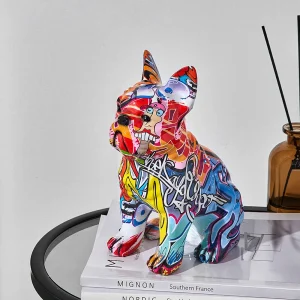Rzeźba Malowany Bulldog - Zabawny Elegancki Akcent