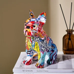 Rzeźba Malowany Bulldog - Zabawny Elegancki Akcent