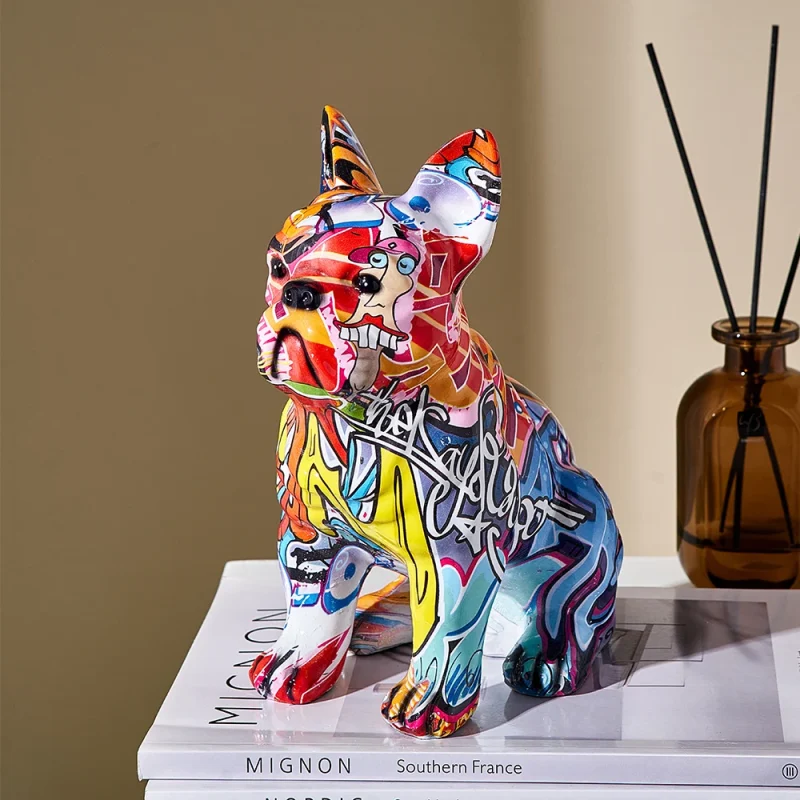 Rzeźba Malowany Bulldog - Zabawny Elegancki Akcent