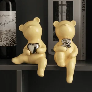 Luksusowy Niedźwiedź Ornament  - Figurka Ceramiczna