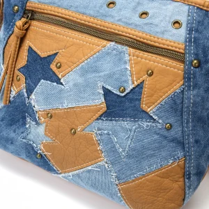 Stylowa Torebka Damska Jeansowa Patchwork – Idealna na Co Dzień