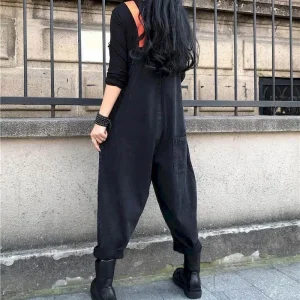 Jeansowe kombinezony damskie w stylu Casual z nadrukiem