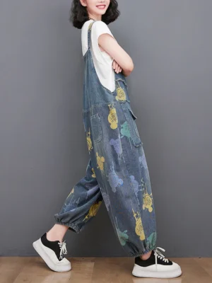 Luźne spodnie ogrodniczki Plus Size – Stylowe i komfortowe
