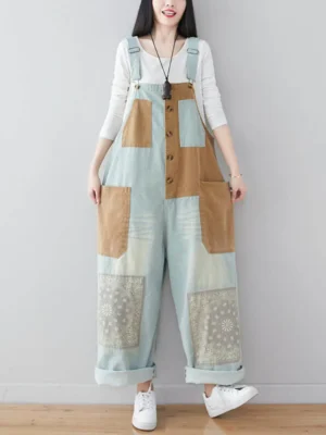 Luksusowe Damskie Dżinsy Vintage z Patchworkiem – Styl Punk i Moda Uliczna!