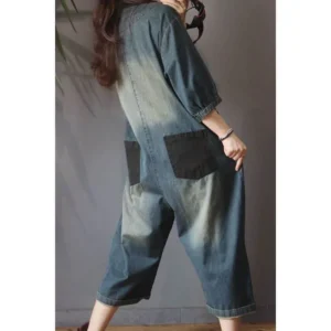 Stylowy Kombinezon Denim z Szeroką Nogawką – Vintage Oversize