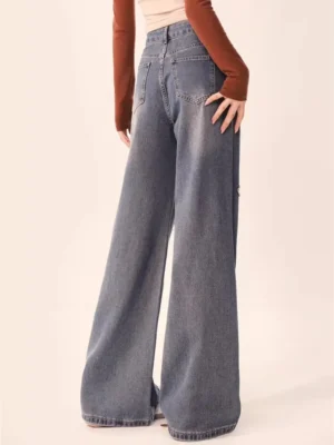 Haftowane Gwiazdy - Damskie Jeansy Vintage