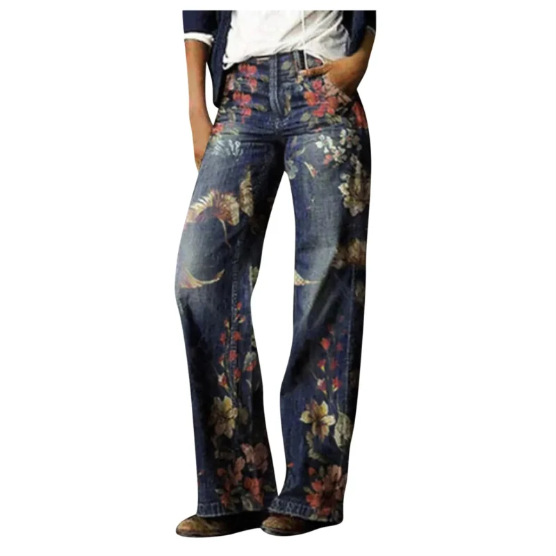 Damskie Rozkloszowane Jeansy Retro – Luźne - Dzwony