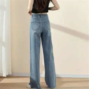 Jeansy Damskie Vintage  – Haftowany Feniks