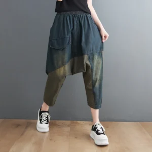 Vintage Workowate Spodnie Jeansowe Damskie – Styl Hip-Hop i Luz