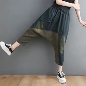 Vintage Workowate Spodnie Jeansowe Damskie – Styl Hip-Hop i Luz