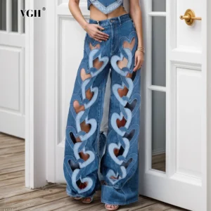 Jeansy Damskie z Wysokim Stanem – Luźne i Stylowe - Streetwear