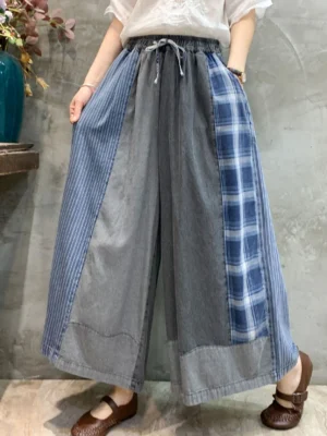 Szerokie dżinsowe spodnie damskie w stylu vintage – oversize