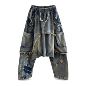 Damskie Dżinsy Hip-Hopowe – Luźne Spodnie - Black, M