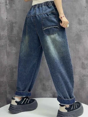 Damskie Spodnie Jeansowe Loose Fit – Vintage
